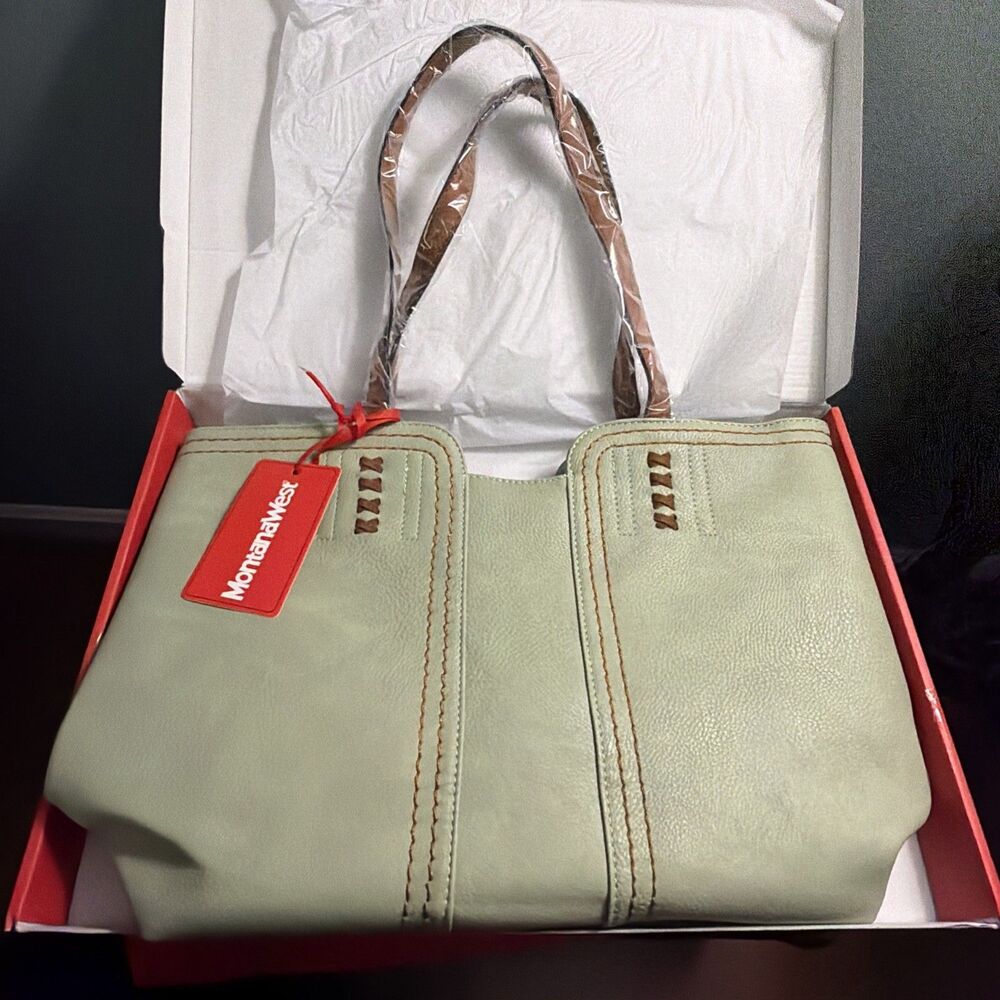 Montana West Women's Tote Shoulder Satchel Bag - Sage Green
